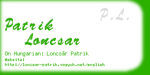 patrik loncsar business card